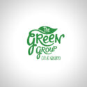 The Green Group wordmark logo for City of Nanaimo designed with green script typography and a leaf graphic element.
