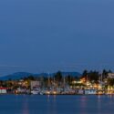 Nanaimo waterfront at night.