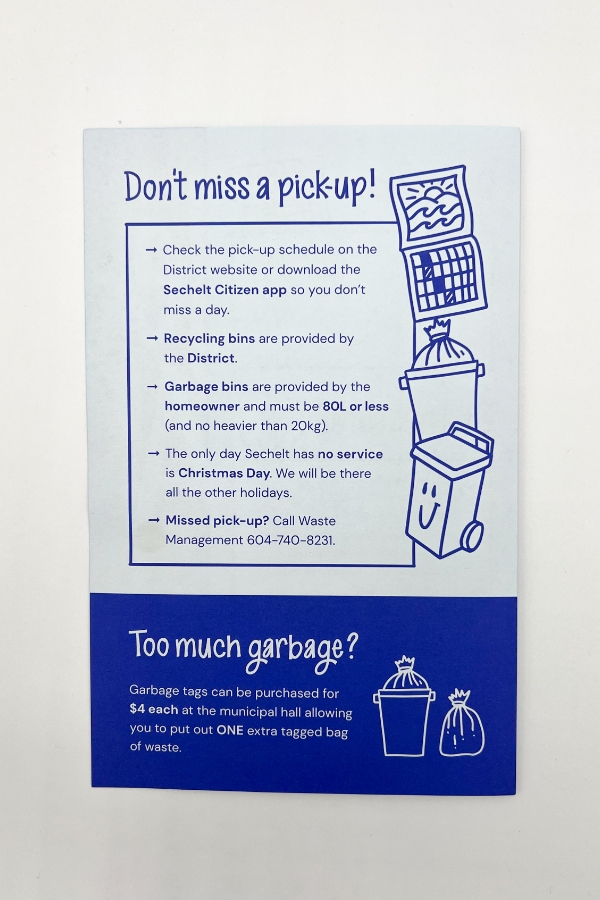 The inside of the brochure, providing detailed instructions on what items can be recycled, where to drop off specific items, and tips for making recycling easy and effective.