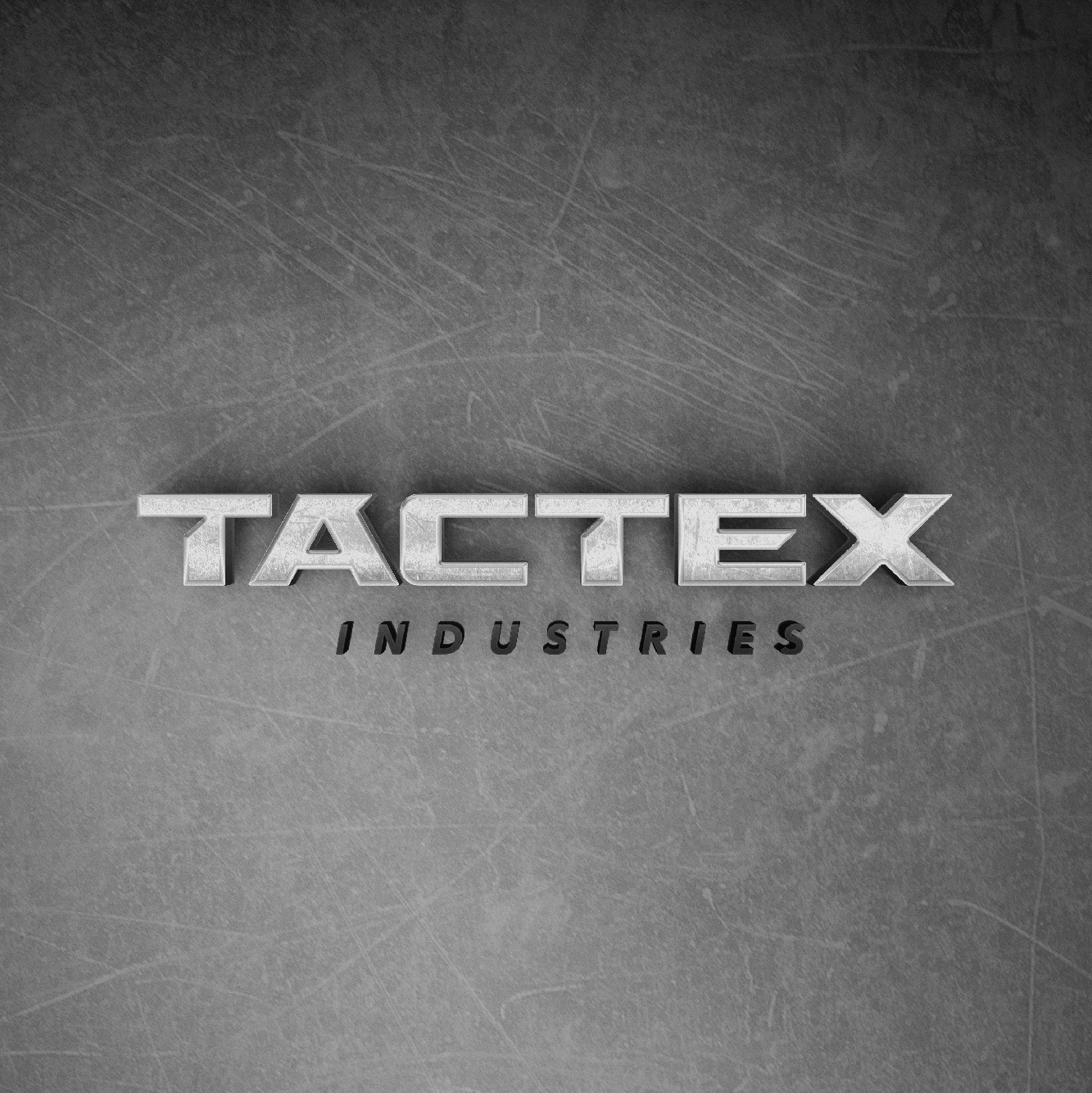 Tactex Industries logo displayed on a grey textured background.