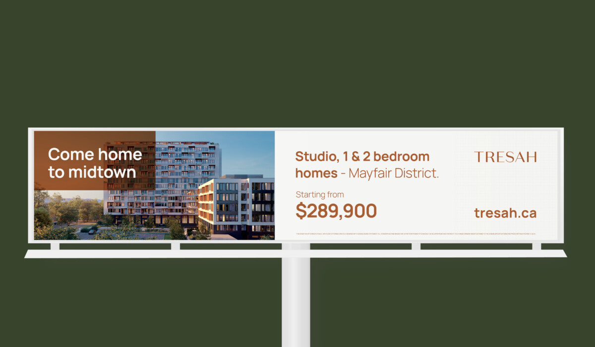 Marketing Strategy & Ad Campaigns by Array Marketing Agency in Nanaimo. Billboard for Tresah.