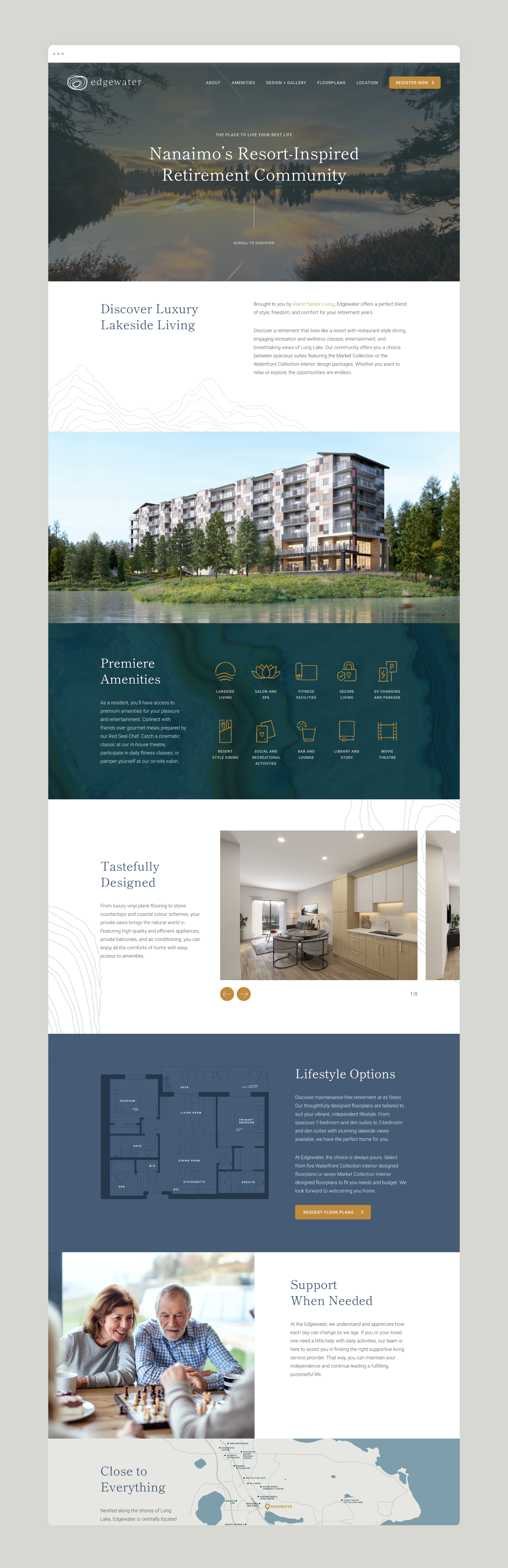 Responsive website design for Edgewater.