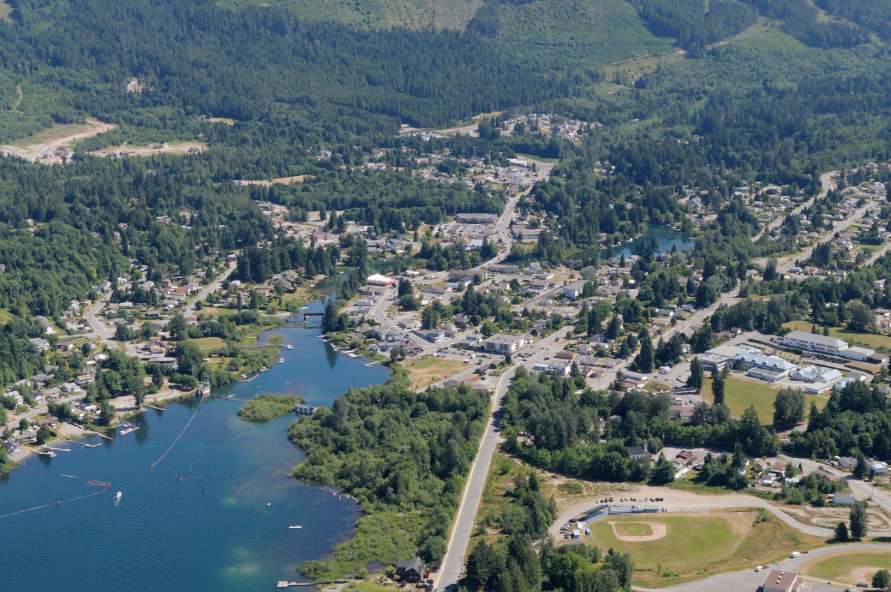 Aerial view of Cowichan Valley.