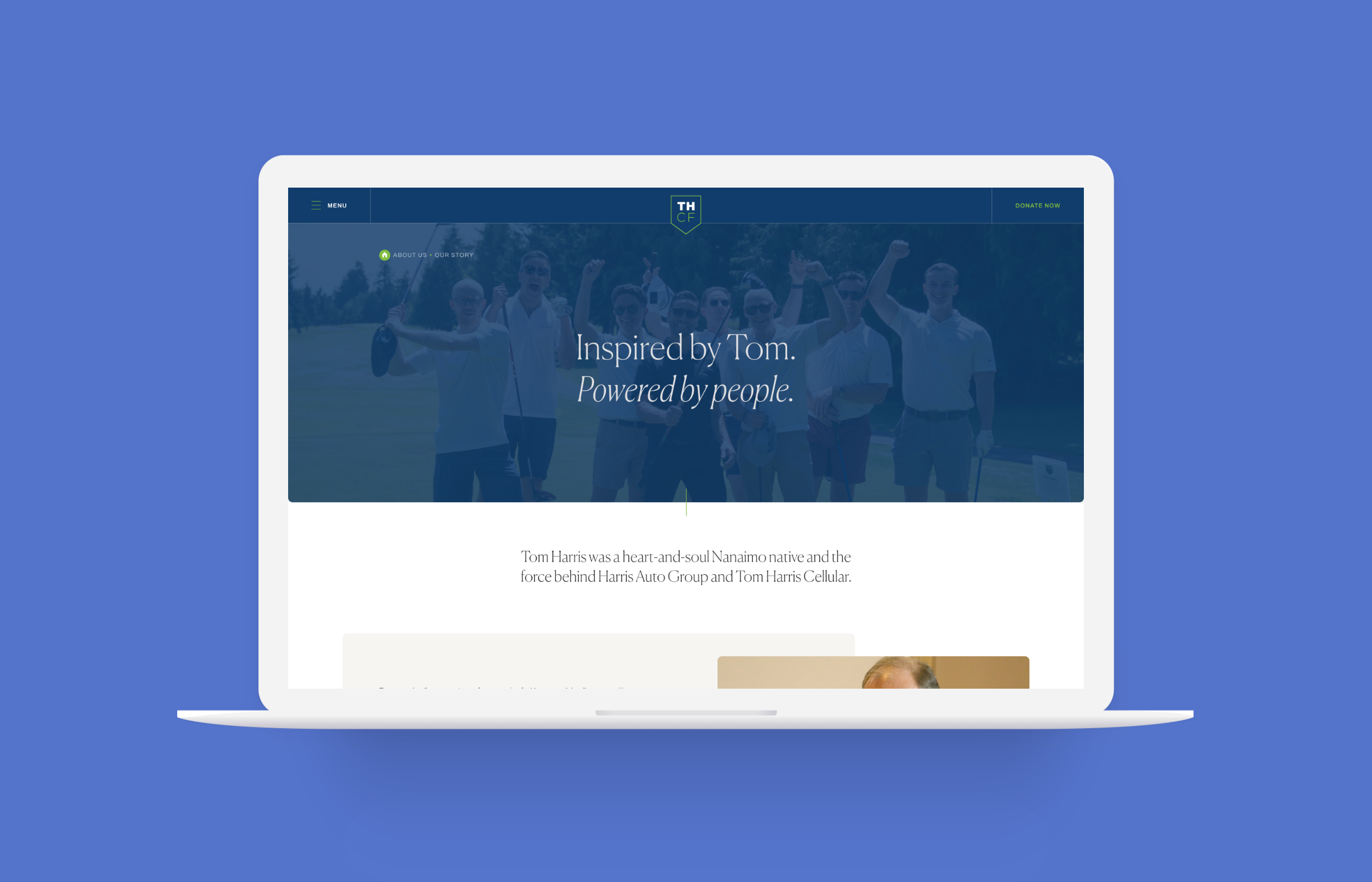 Tom Harris Community Foundation website designed and developed by Array.